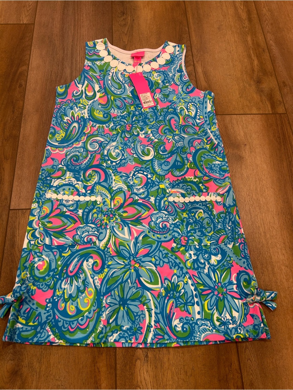 Lilly Pulitzer Seabreeze Blue Paisley Shift with Pink & Lime Accents